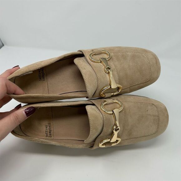 Jeffrey Campbell Women's Platform Loafers Size 9 Nude Suede Preppy Casual - Picture 11 of 14